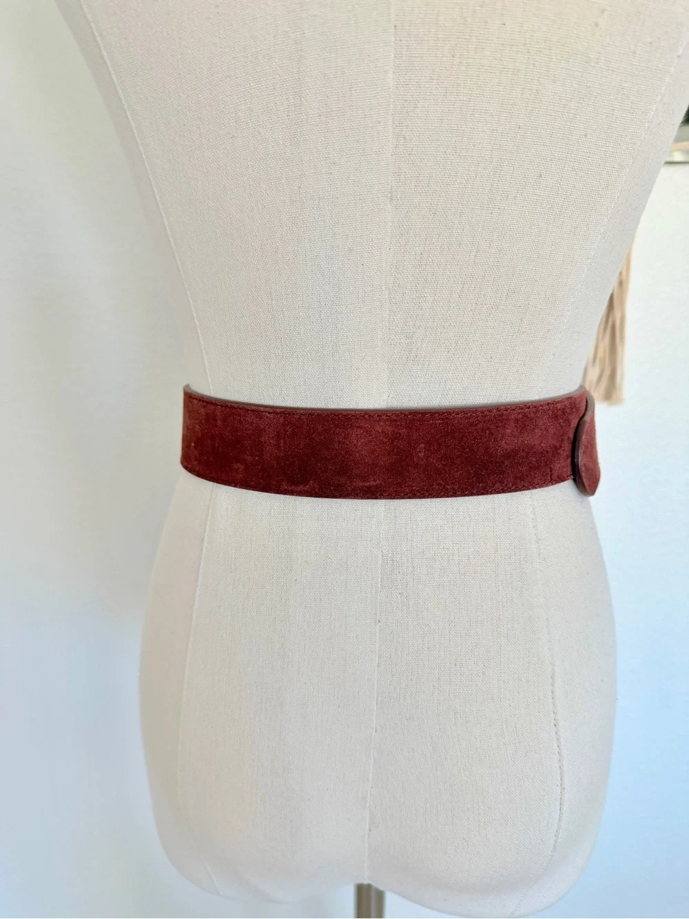 ♥️ SÉZANE Artemis Belt Mahogany Reddish Brown Suede Leather 80